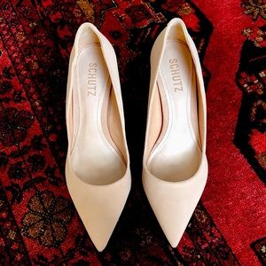 Schutz Classic Heels, Nude Suede, sz 7.5